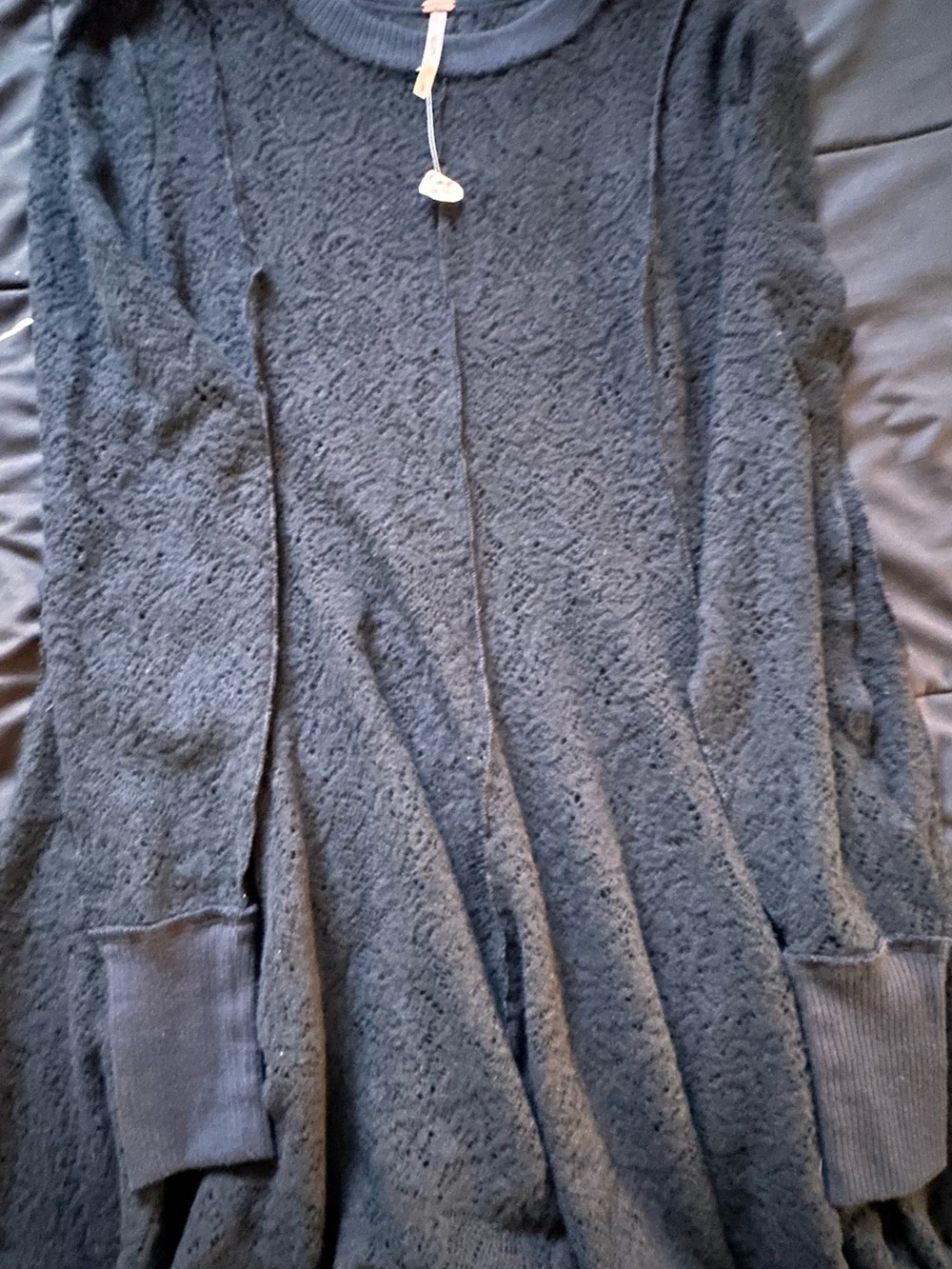 Free People Black Textured Knit Dress